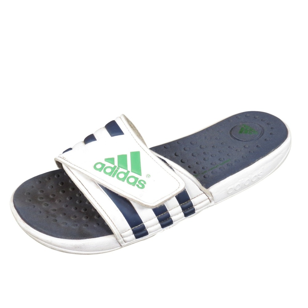 Adidas Adissage SC Womens 10 White Blue Synthetic Slide Sandals Comfort Casual‎